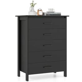 Kadyn - Storage Dresser,Chest of Drawers,Modern 5-Drawer Multipurpose Chest Dresser with Metal Handles - Black