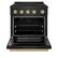 Angle. ZLINE - Autograph 30 in. 4.2 cu. ft. Paramount Freestanding Induction Range with 4 Burners in Black Steel with Bronze Accents - Black Stainless Steel.
