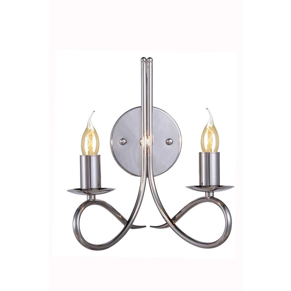 Front. Urban Classic - Lyndon 2 light polished Nickel Wall Sconce - Polished Nickel.