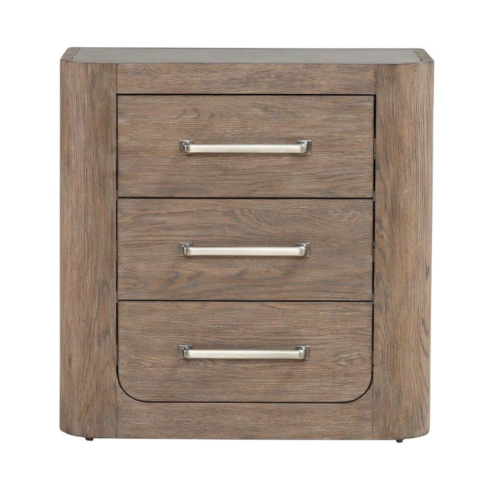 Alt View 1. Liberty Furniture Industries - Bedroom Nightstand with AC USB Charging Station Station - Burnished Clay Wood - Burnished Clay.
