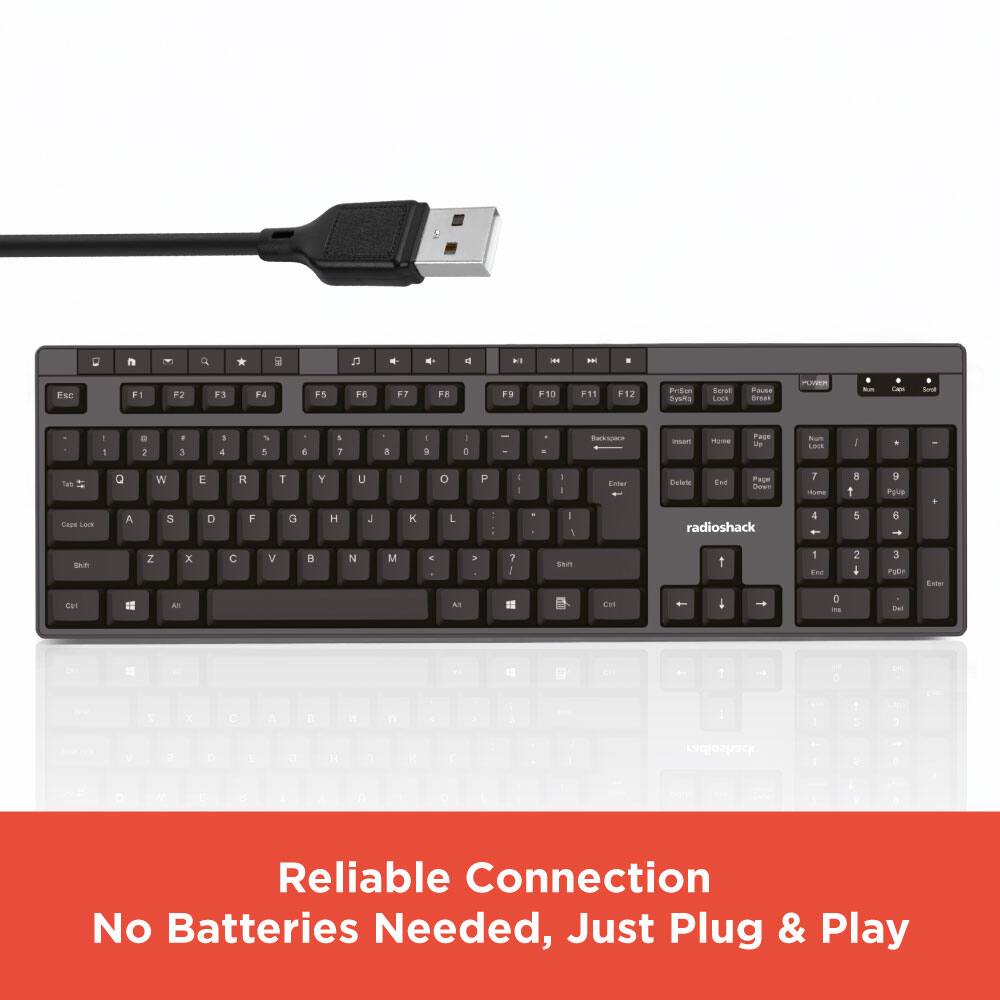 C al 1 d .. - - Esc F1 F2 F3 F4 PS FE FT P8 F10 F11 F12 iSe nyata Borad LOCE Paoc Broat UER - -o - 1 . 1 . 3 I 4 V 1 & 7 8 - 9 1 2 - -an Huma PASE - - - Tab Q W E R T Y U I o P - - - Eater Bulete Ed Paoe Joe 1 u 8 1 9 POvE Sau LE A S D F a H J K L - : d I 1 radioshack 4 5 5 - eT Z x - C V B N M E - a 7 I S Eu - 1 - 1 tne - 2 4 3 ~ -at T LeIOOCK Reliable Connection No Batteries Needed, Just Plug & Play
