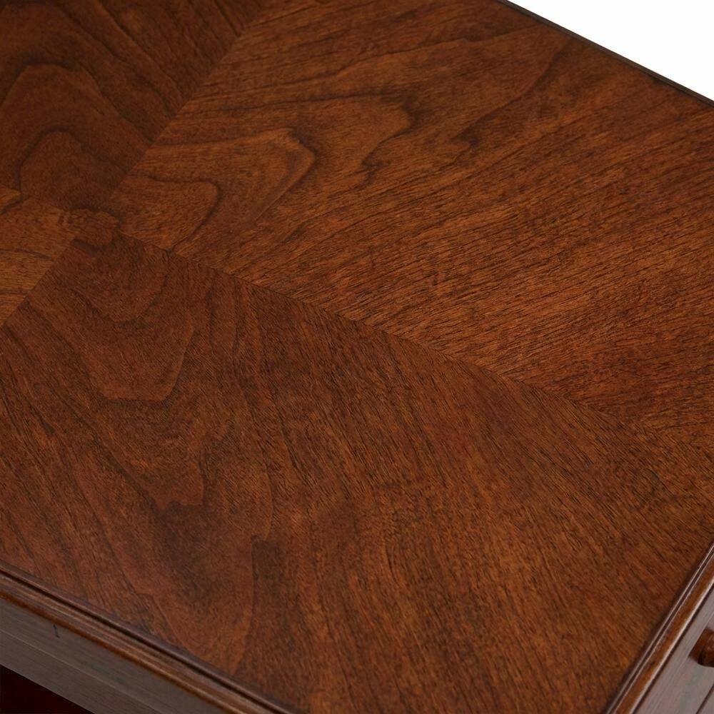 Alt View 2. Starlight Canyon Home - 4-Drawer Chairside Chest with Storage, Transitional Side Table for Living Room - Medium Brown.