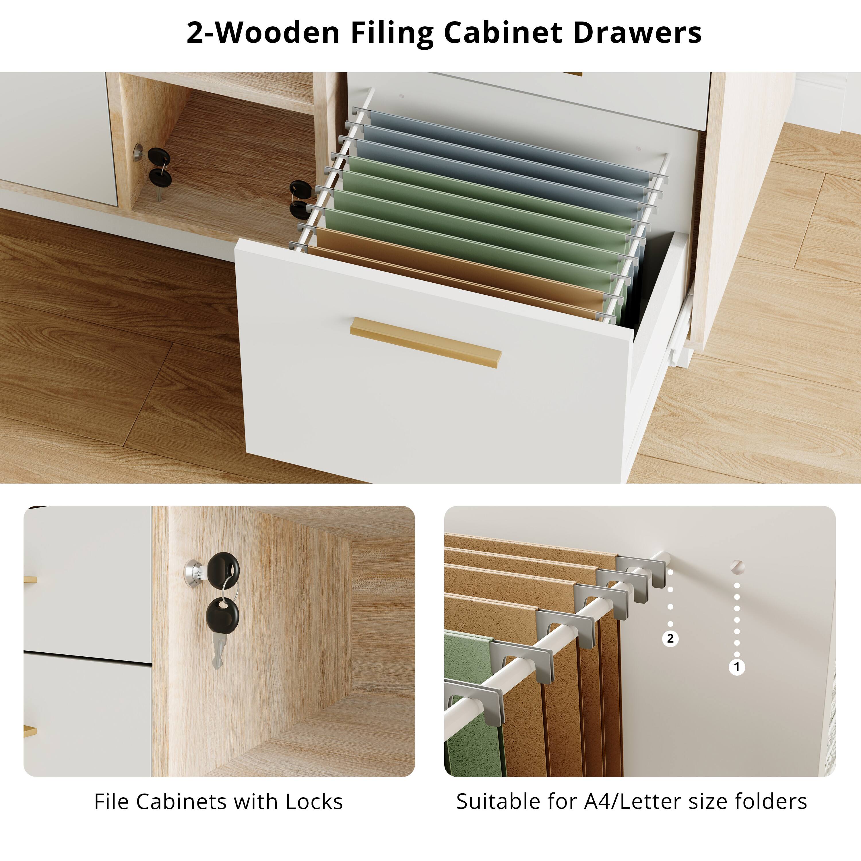 2-Wooden Filing Cabinet Drawers

File Cabinets with Locks

Suitable for A4/Letter size folders
