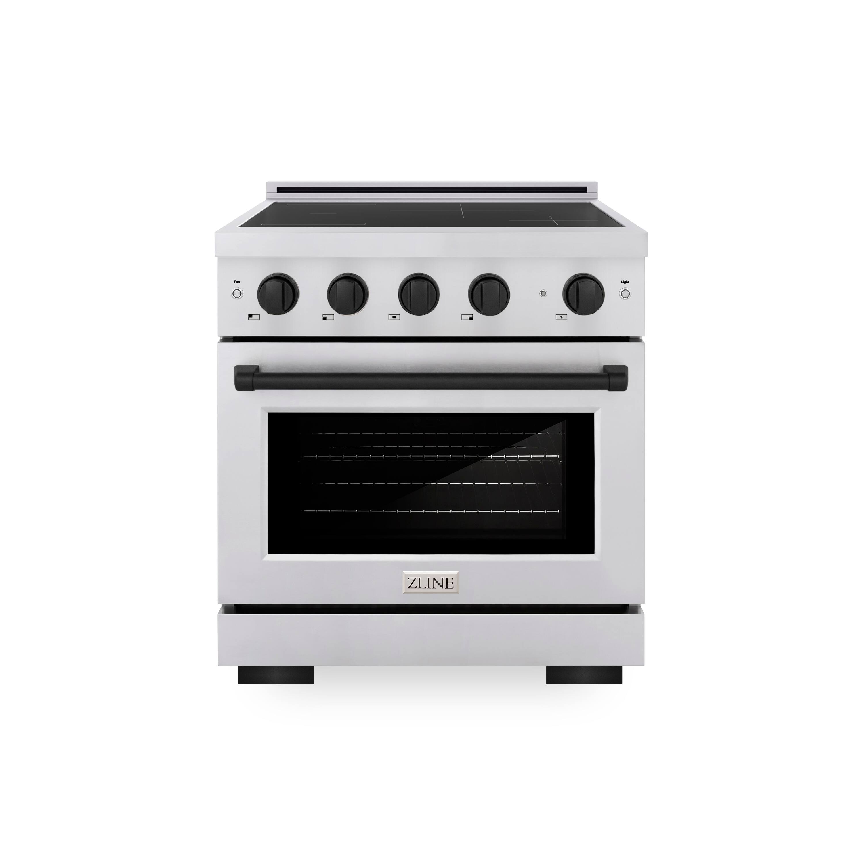 ZLINE - Autograph 30 in. 4.2 cu. ft. Paramount Freestanding Induction Range with 4 Burners and Electric Oven w/ Black Accents - Stainless Steel price history on PriceWatchPro
