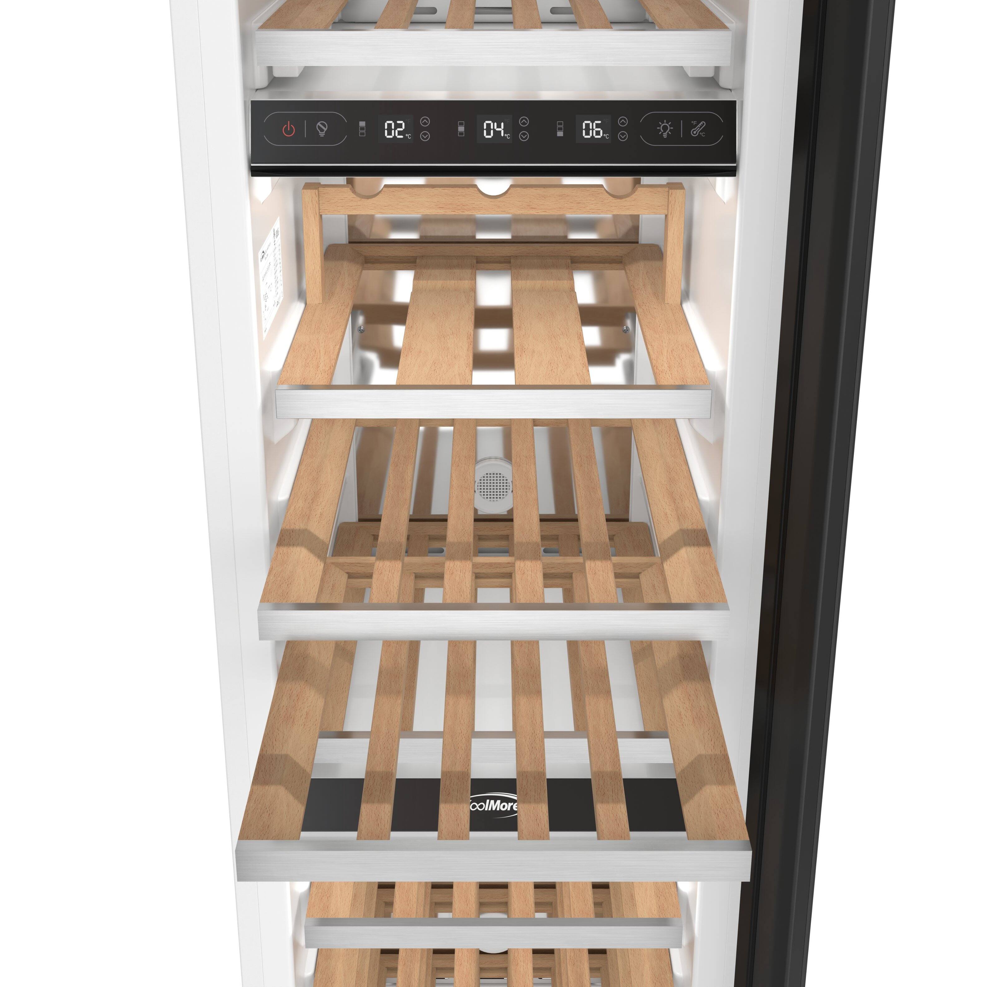 Alt View 8. Koolmore - KoolMore Reserve 18 in. 68-Bottle Panel Ready Premium Column Wine Cooler Refrigerator with 14 Shelves (KM-PRC-W18) - White.