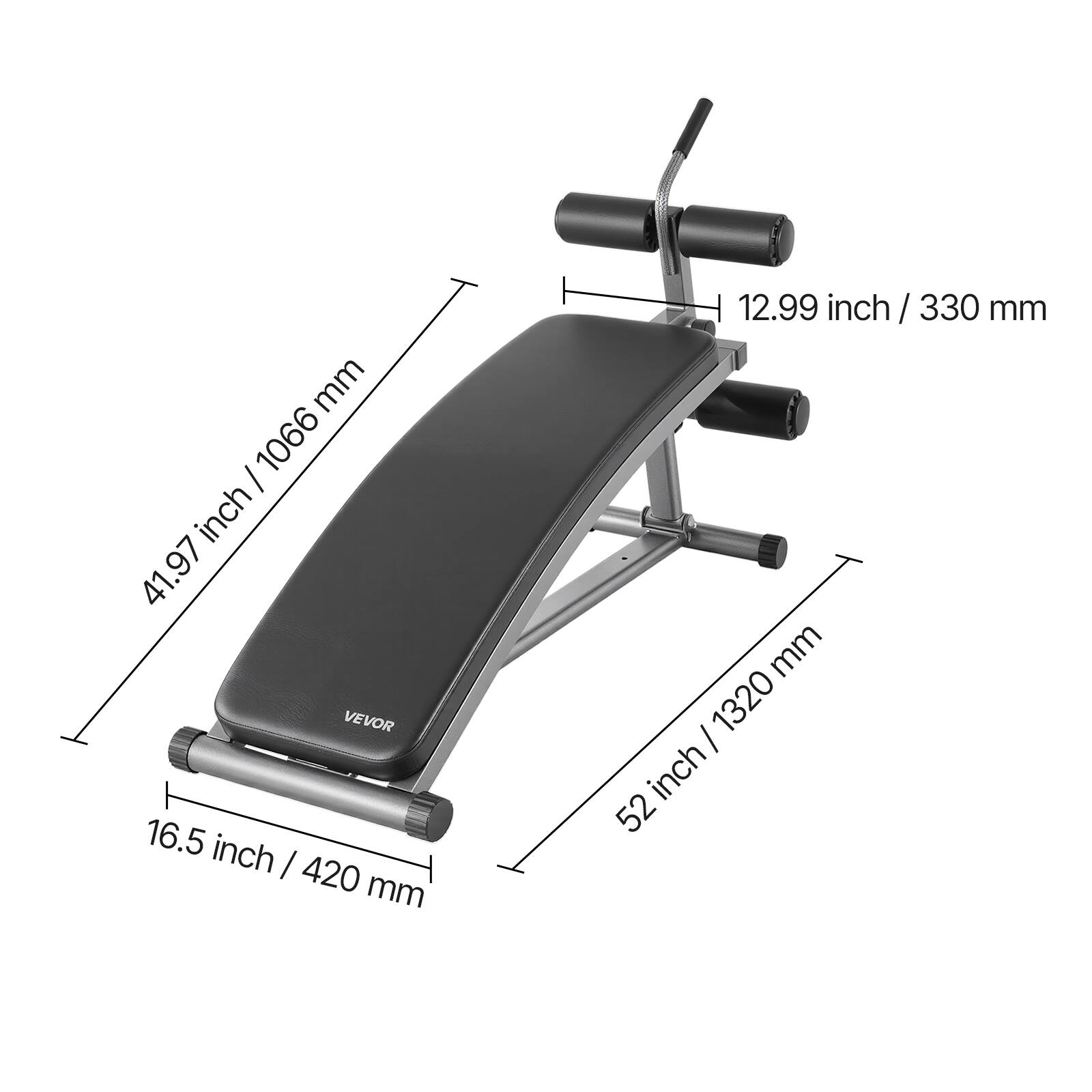 - 16.5 inch / 420 mm
- 41.97 inch / 1066 mm
- 12.99 inch / 330 mm
- 52 inch / 1320 mm
