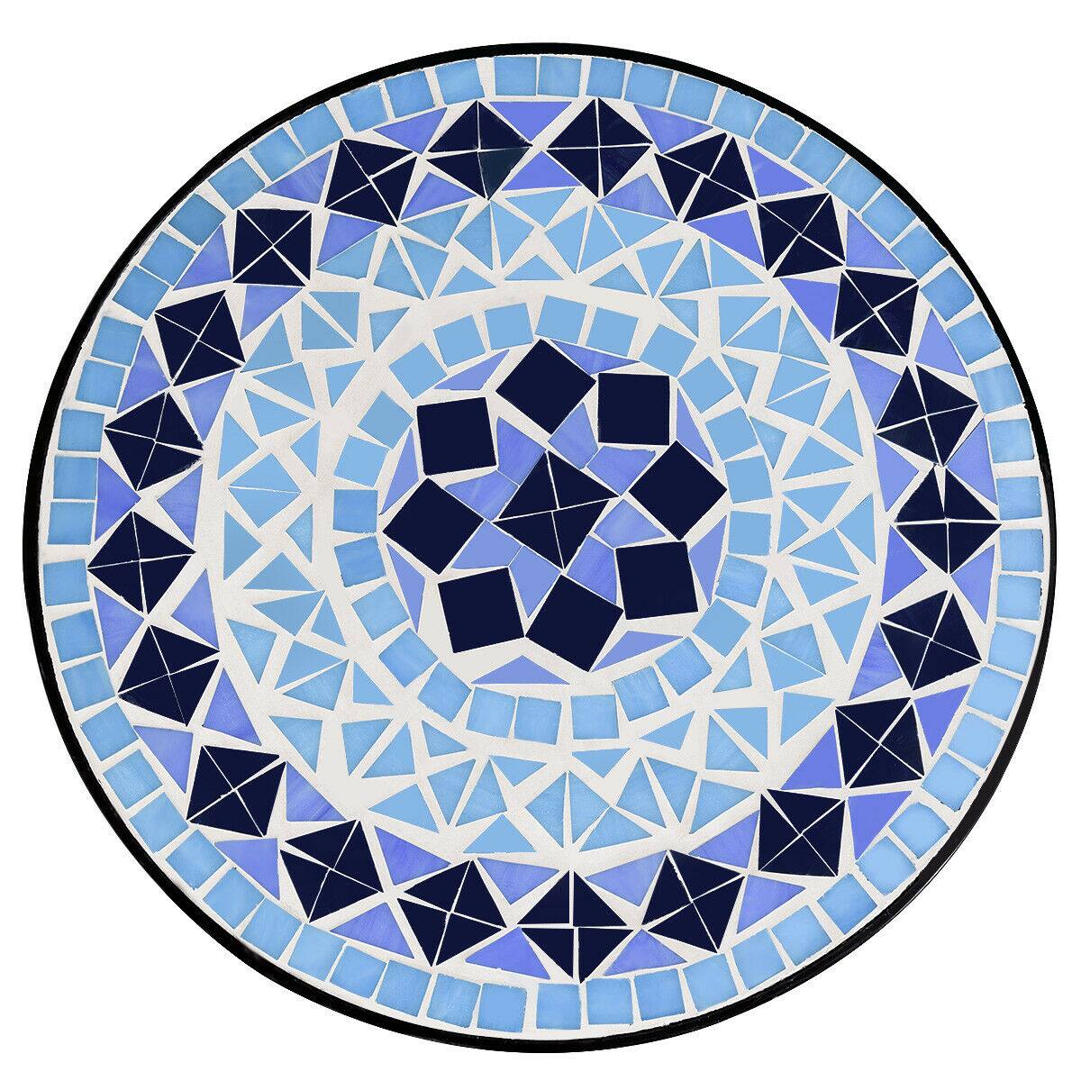 Alt View 1. Costway - Outdoor Indoor Accent Table,Mosaic Patio Table, Plant Stand Cobalt Blue Color Scheme Garden Steel - multicolor.