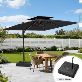 Crestlive Products - 12ft Aluminum Slide-tilt Cantilever Patio Umbrella Base - Black