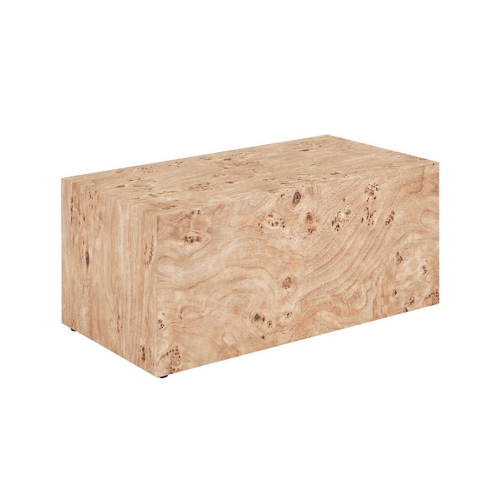 Back. Loheer - Loheer Wabi-Sabi Coffee Table Wood Grain MDF Modular Side Table Natural Style Square Nightstand 39.4x21.7x11.8 - Natural.