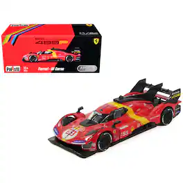 Ferrari 499P #51 "Ferrari AF Corse" Winner "24 Hours of Le Mans" (2023) 1/64 Diecast Model Car by Polistil