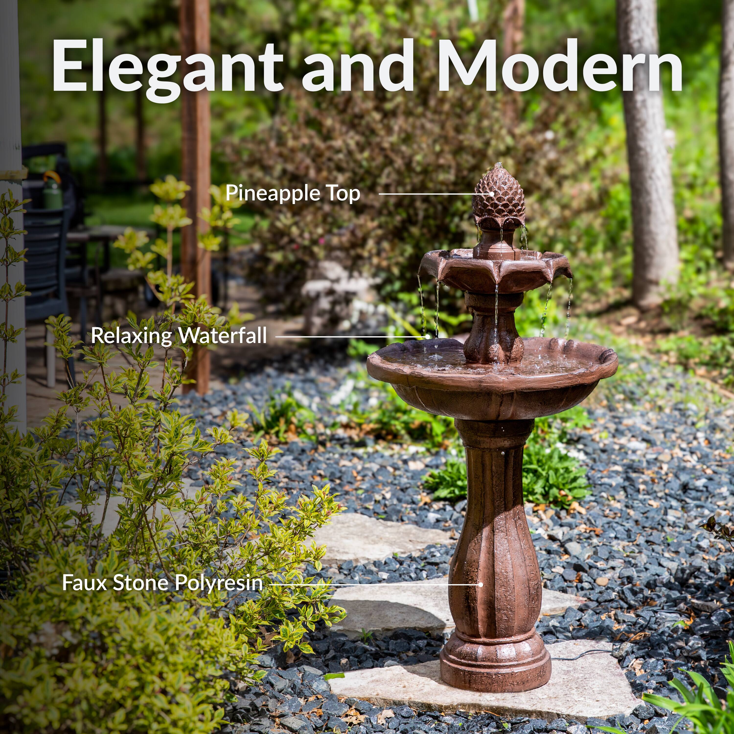 Elegant and Modern

- Pineapple Top
- Relaxing Waterfall
- Faux Stone Polyresin