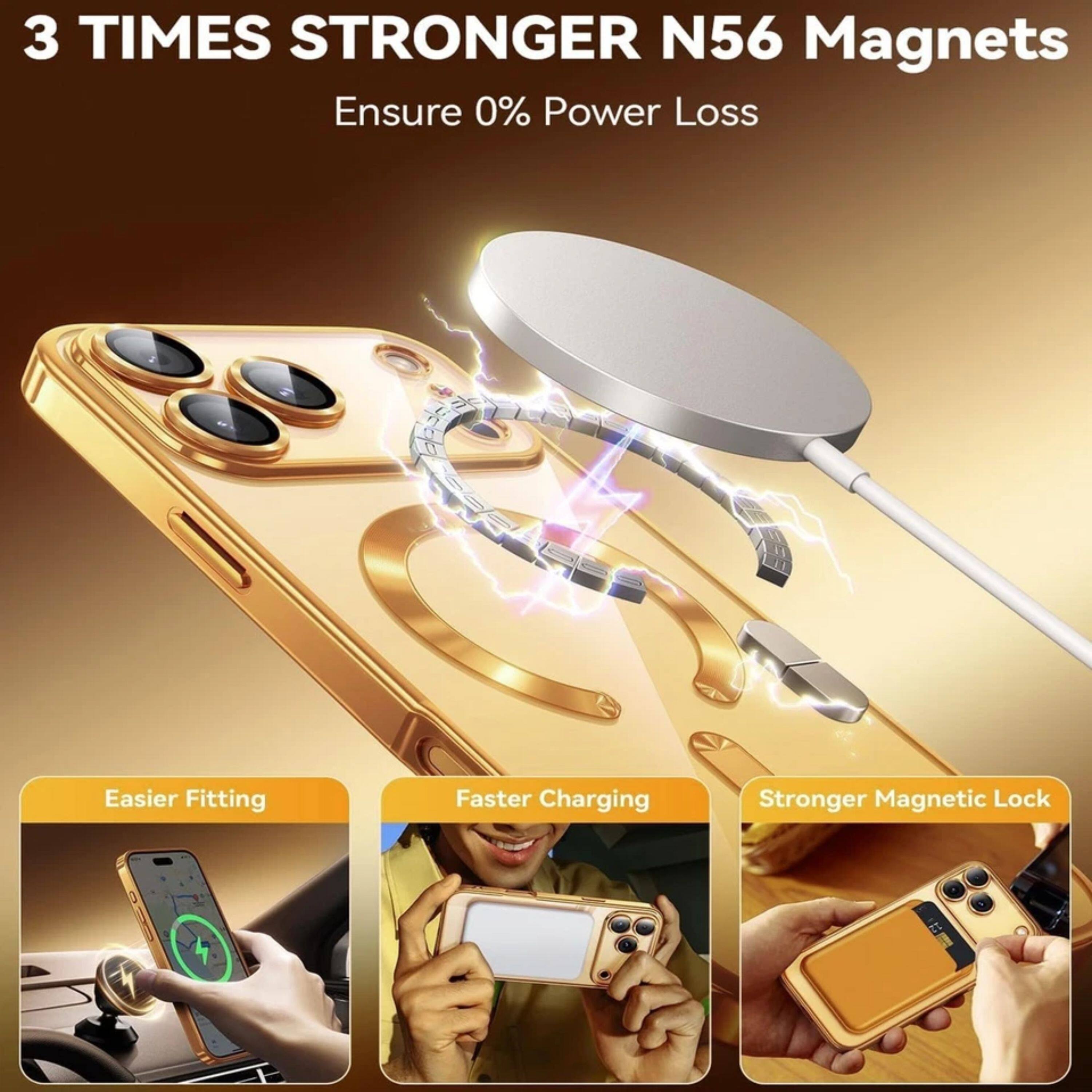 3 TIMES STRONGER N56 Magnets  
Ensure 0% Power Loss  

Easier Fitting  
Faster Charging  
Stronger Magnetic Lock