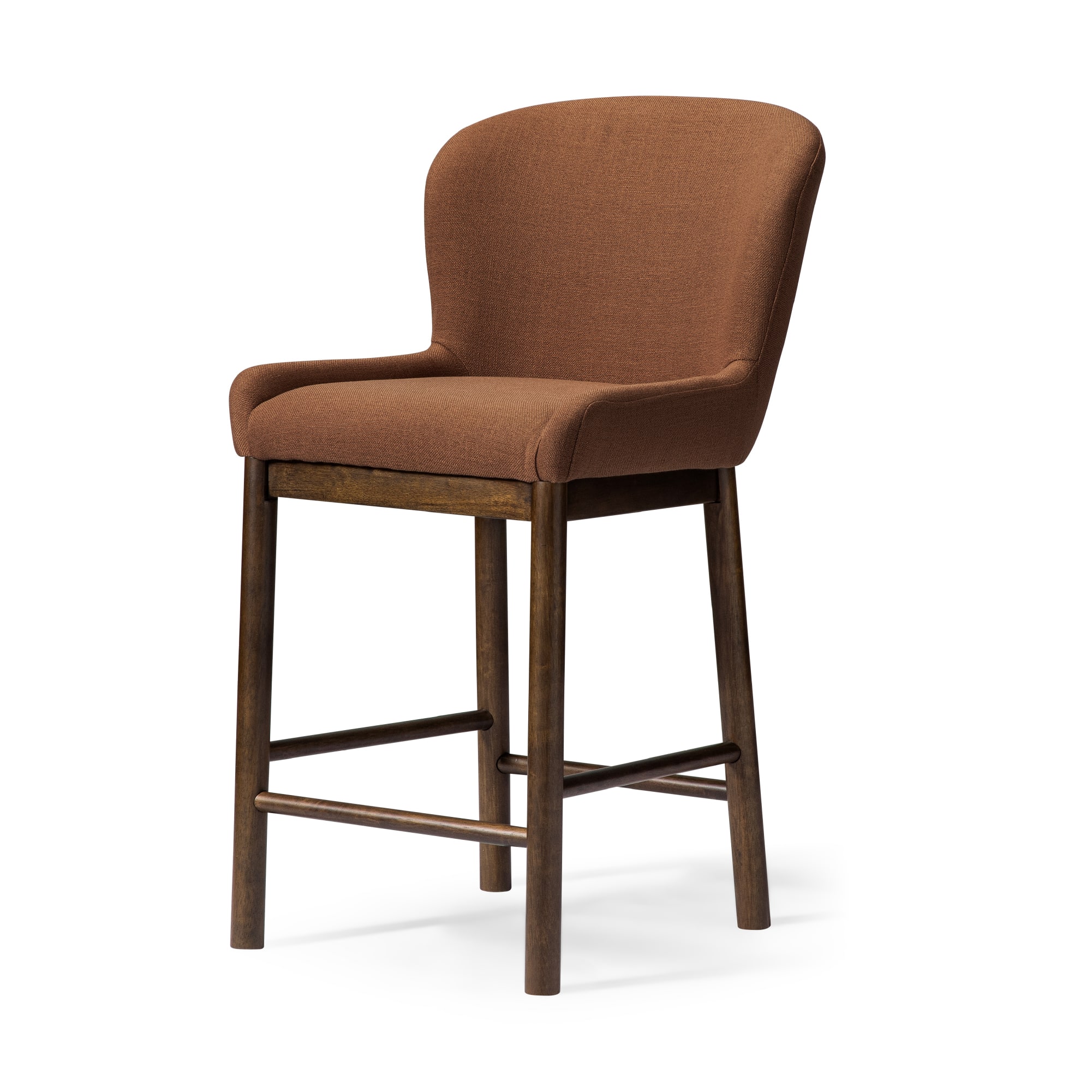 Maven Lane - 26" Gia Counter Stool Finish with Fabric Upholstery - Aged Brown