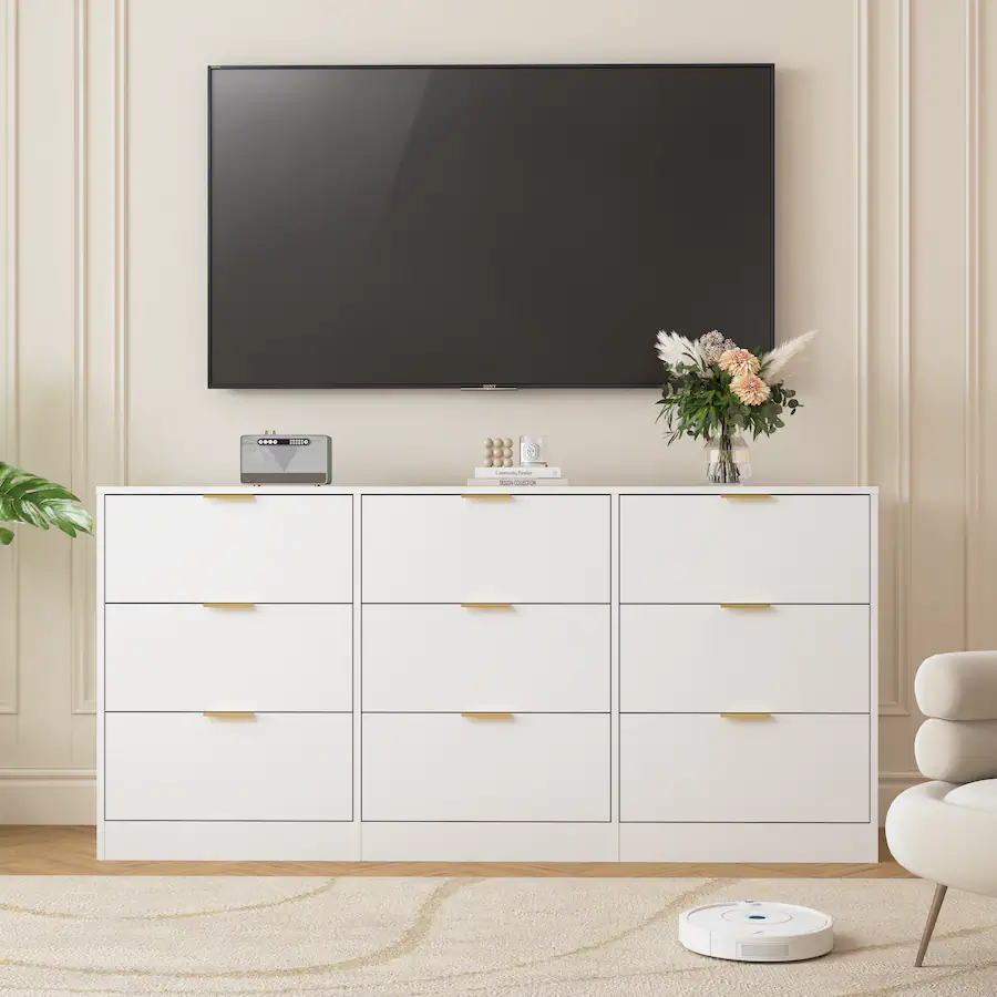 Purchasing Room MERAVOM 9 Drawer Dresser for Bedroom with Deep Drawers, 63