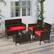 Alt View 1. Costway - Costway 8PCS Patio Rattan Furniture Set Cushioned Sofa Coffee Table Backyard Porch - Red.