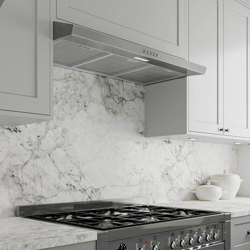 Back. Streamline - 36 in. Grosetto Convertible Undermount 80 CFM Range Hood, Mesh Filters, Push Button Control, LED Light - Brushed Stainless Steel.