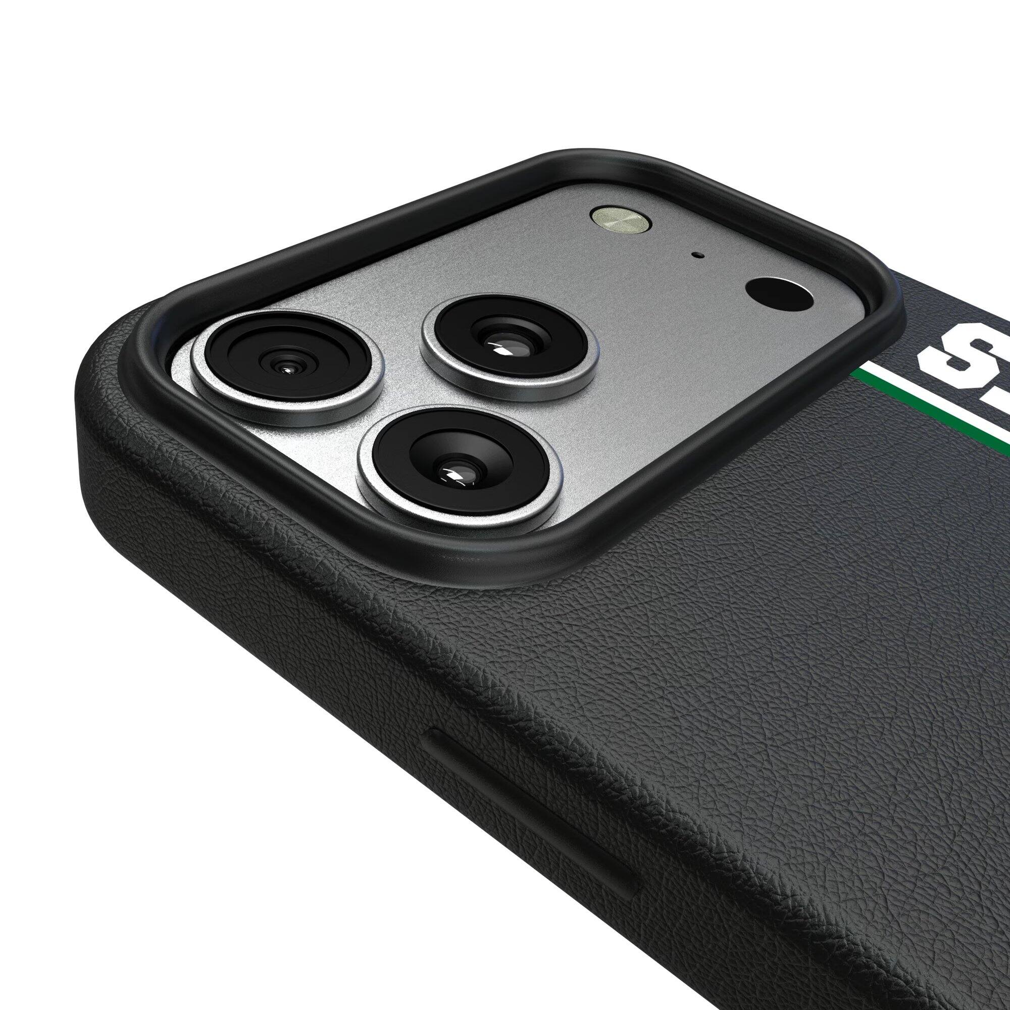 Alt View 2. Keyscaper - Philadelphia Eagles Throwback Logo iPhone Magnetic Bump Case - 15 Pro Max - Black.