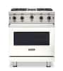 Front. Viking - 5-Series Gas Open Burner Range - Pure White.