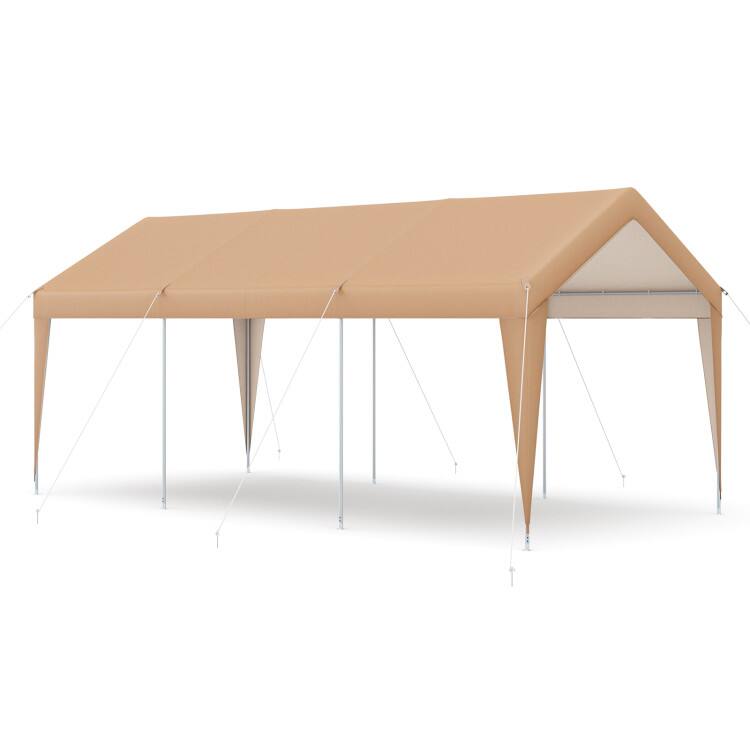 Alt View 4. Mondawe - 10 x 20 ft Heavy Duty All-Weather Carport without Sidewall - Yellow.