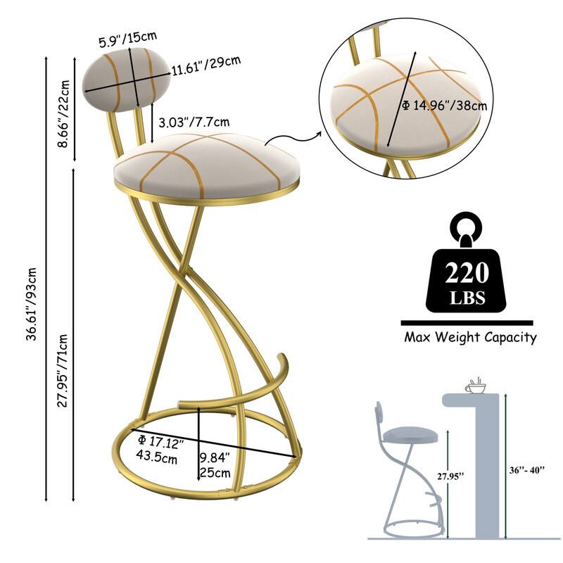 8.66"/22cm  
5.9"/15cm  
11.61"/29cm  
3.03"/7.7cm  
14.96"/38cm  
36.61"/93cm  
27.95"/71cm  
17.12" / 43.5cm  
9.84" / 25cm  
220 LBS Max Weight Capacity  
36"-40"  
27.95"