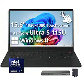 LG - Upgraded - gram Book 15.6" Touch-Screen Laptop FHD Intel Core Ultra 5 115U Processor with 32GB RAM - 2TB SSD - Titan Black