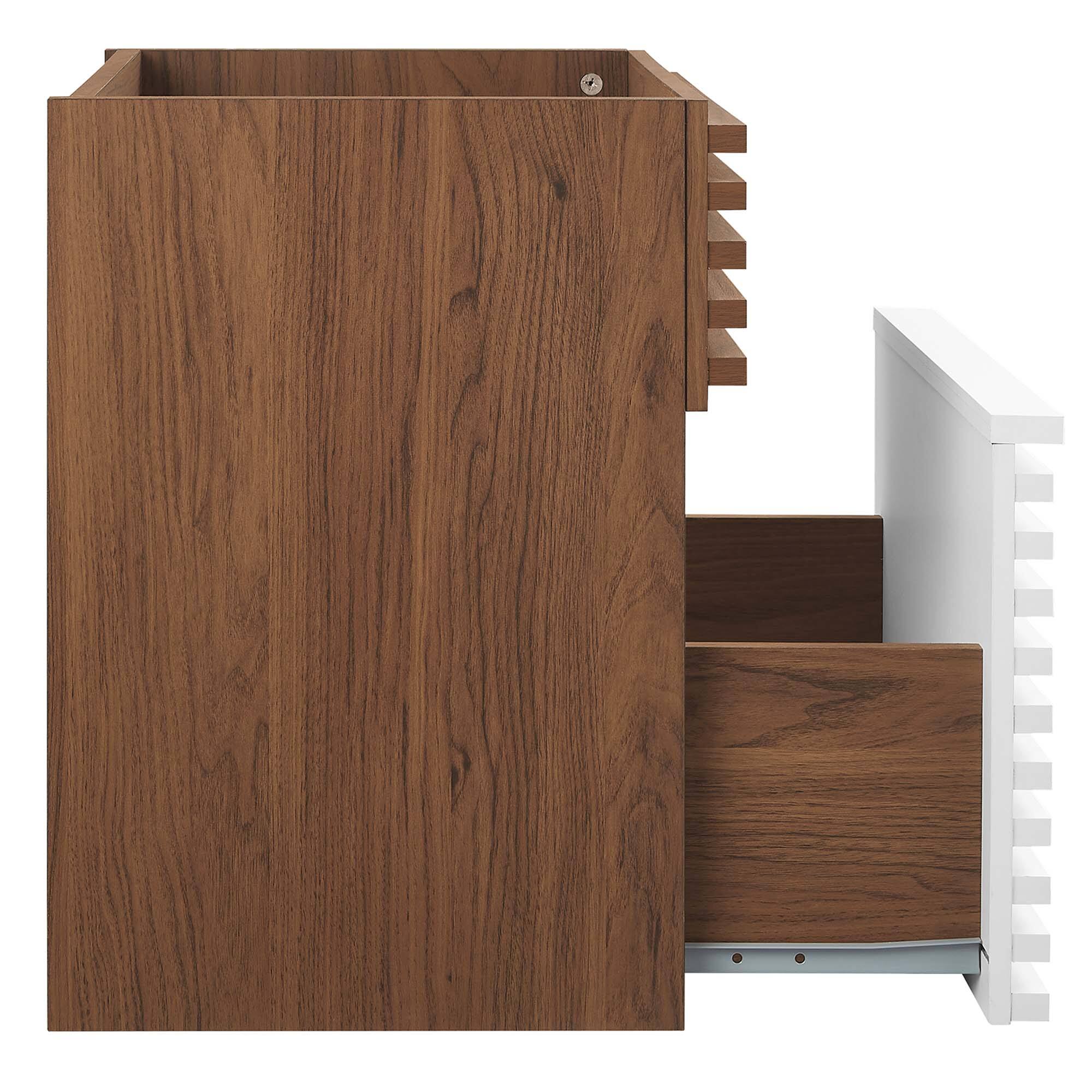 Alt View 2. Modway - Render Wall-Mount Bathroom Cabinet Basin Not Included - White Walnut.