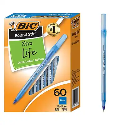 BIC Round Stic
Xtra Life
Ultra Long Lasting
60 Blue Medium Ball Pen
Round Stic
#1 Best Seller
#1 Best Seller in Ball Pens