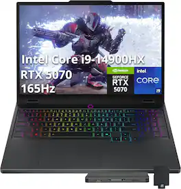 Lenovo - Legion 5 15.1" WQXGA Gaming Laptop,Intel i9-14900HX,RTX 5070,64GB DDR5,4TB SSD+1TB Dock Station,Win 11 - Black