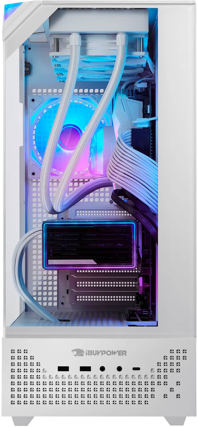Alt View 1. iBUYPOWER - Element Pro White Gaming Desktop PC-AMD Ryzen 7 9800X3D, NVIDIA GeForce RTX 5070Ti 16GB, 32GB DDR5 RGB,2TB SSD - White.