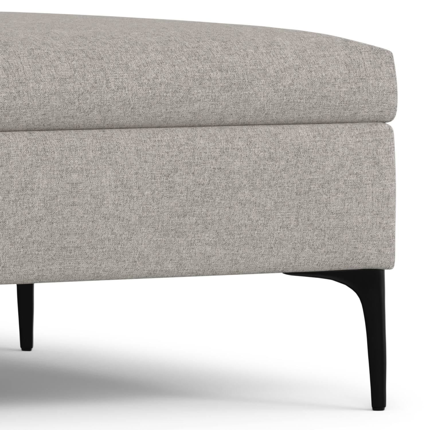 Alt View 9. Simpli Home - Rebecca 36 inch Contemporary Coffee Table Storage Ottoman with Lift Up Lid in Cloud Grey Polyester Linen, Assembled - Cloud Grey.