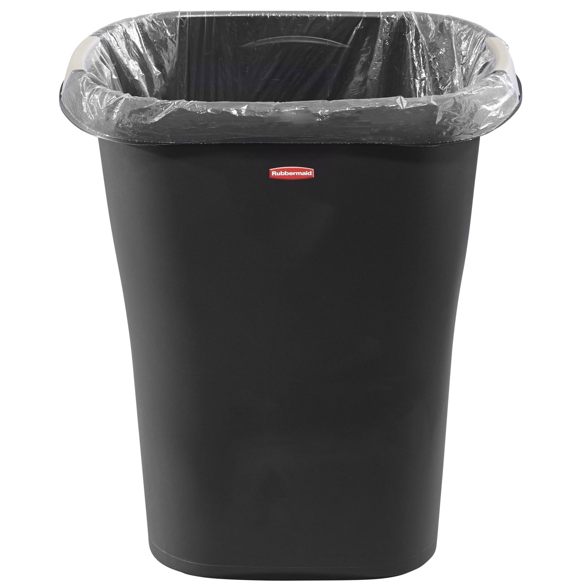 Alt View 1. RubberMaid - Rubbermaid 8 Gallon Plastic Home/Office Wastebasket Trash Can with Liner Lock - Black.