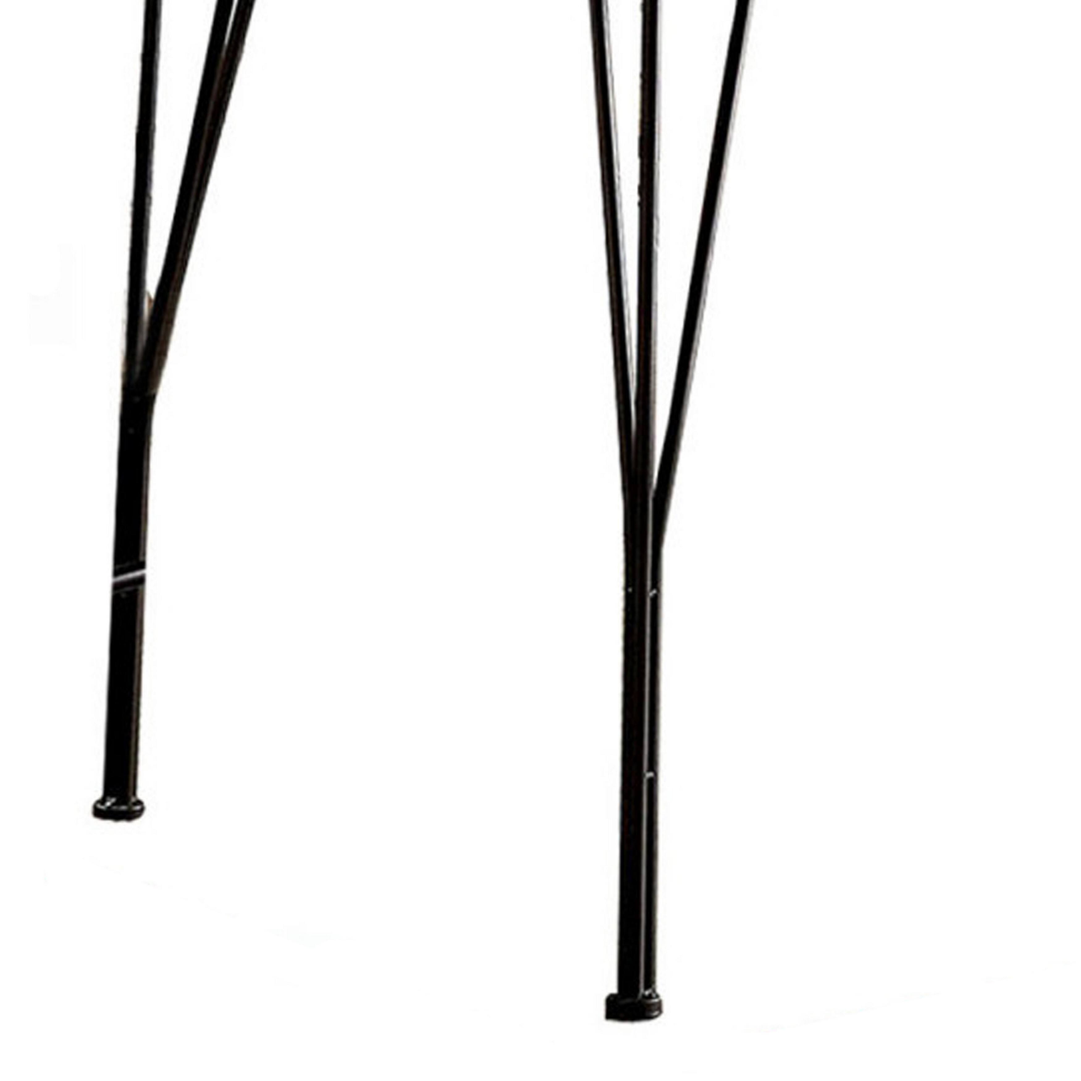 Alt View 3. Manhattan Lane - Leba 5 Piece Dining Table Set, 4 Chairs, Brown Wood Seat, Bronze Metal Legs - Brown, Bronze.