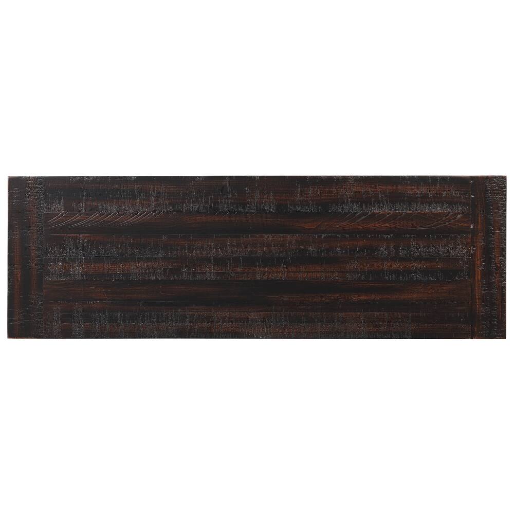 Alt View 10. Loheer - Loheer 48 Inch Solid Pine Wood Console Table Distressed Black Entryway Table with 3 Drawers and 2 Shelves - Black.