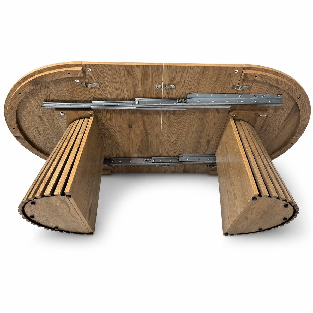 Alt View 8. Loheer - Loheer Extendable Oval Dining Table, Wood Grain MDF, Space-Saving Coffee and Dining Table - Beige and Natural.