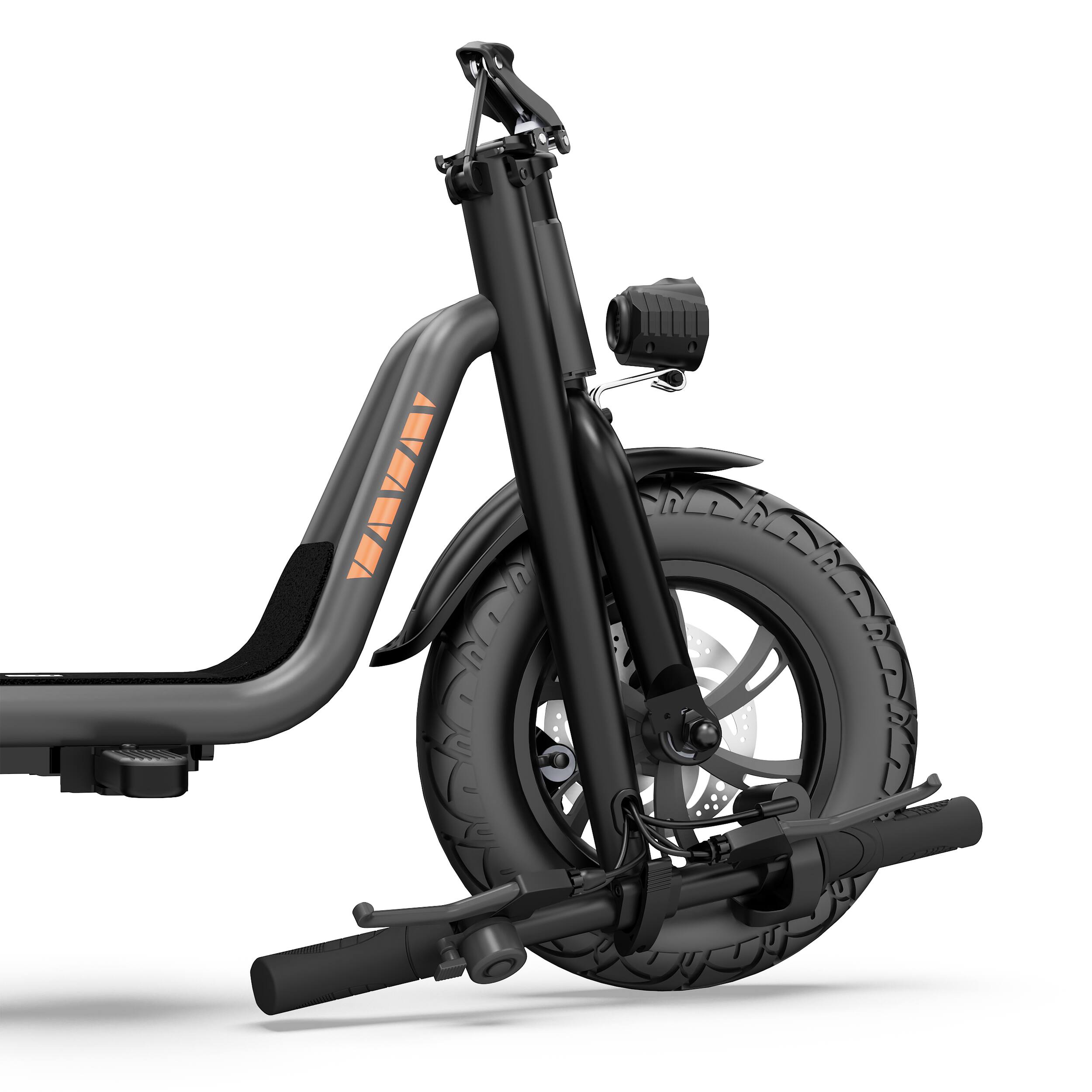Back. 5th Wheel - T20PRO Electric Scooter With Seat and Carry Basket w/ 20 mi Max Operating Range & 20 mph Max Speed - Black.