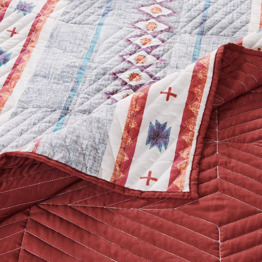 Alt View 2. Greenland Home Fashions - Greenland Home Kiva Western Boho Quilted Throw, 50x60-inch - Stone.