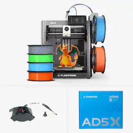 Flashforge - AD5X Multi-Color 3D Printer, 4-Color IFS, Auto Leveling, Max 600mm/s High Speed Printing, 220×220×220mm - Black