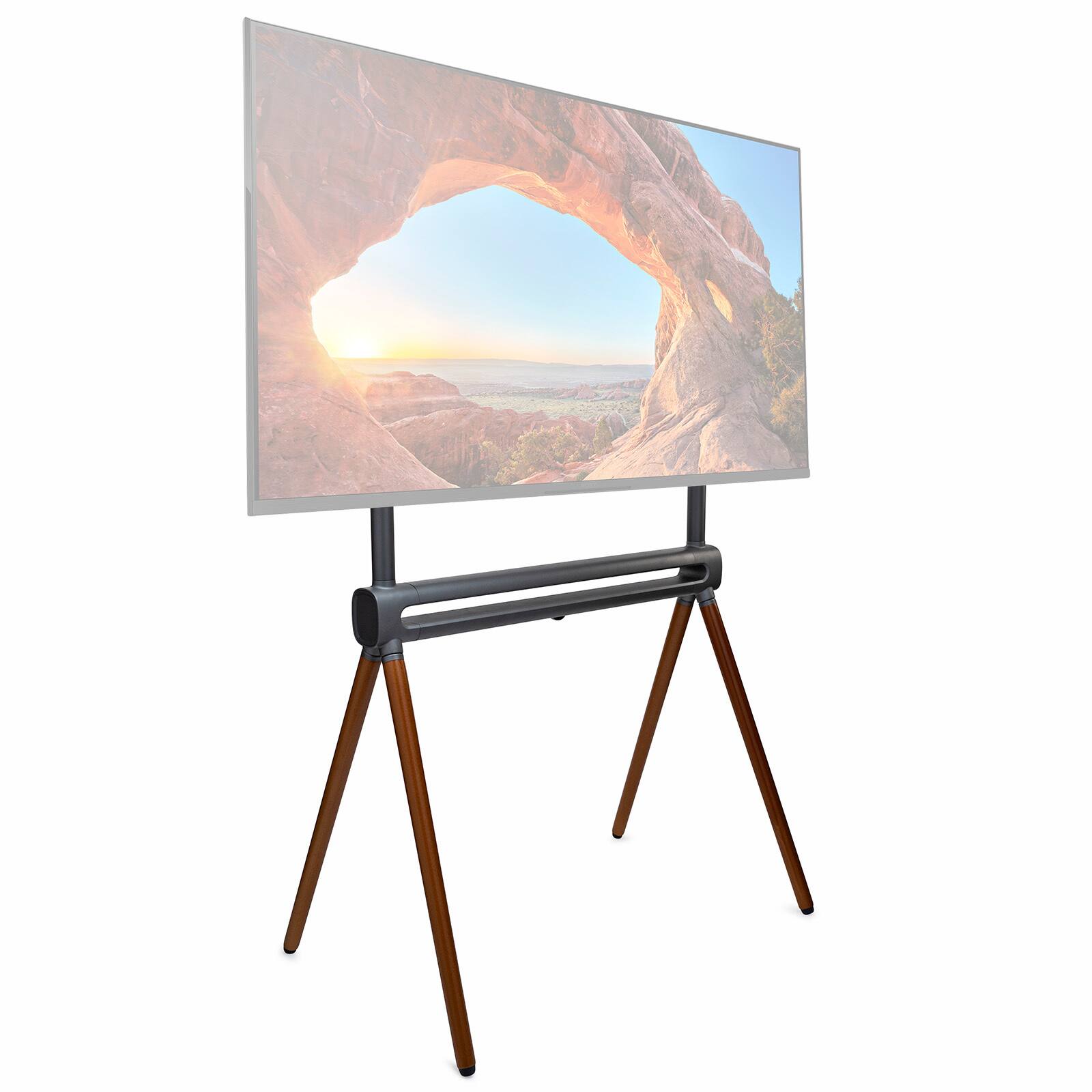 Angle. Kratos Power - Kratos Power Home Easel Studio & TV Floor Stand with RGB Lighting - Gray.