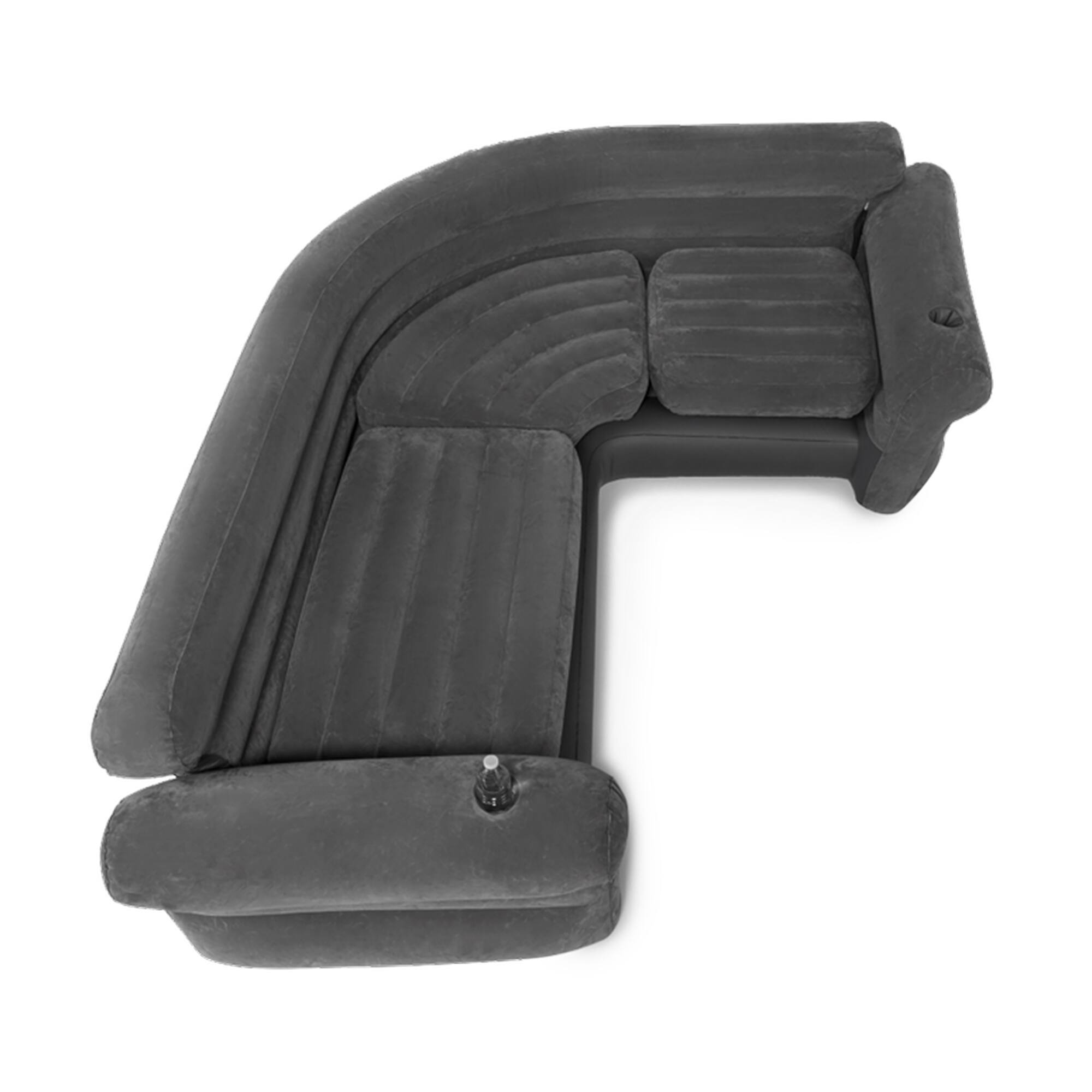 Angle. Intex - Inflatable Indoor Corner Couch Sectional with Cupholders - Gray.