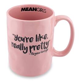 Silver Buffalo - Mean Girls "Really Pretty" Wax Resist Ceramic Pottery Mug | Holds 18 Ounces - Pink