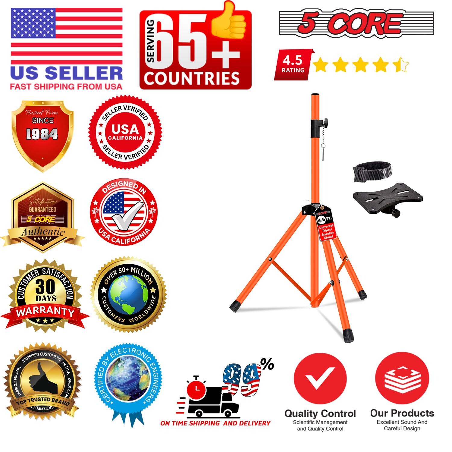 5 CORE  
SERVING 65+ COUNTRIES  
4.5 RATING  
US SELLER  
FAST SHIPPING FROM USA  
SINCE 1984  
USA CALIFORNIA SELLER VERIFIED  
DESIGNED IN USA  
AUTHENTIC  
5 CORE  
4.5  
11 Mevena  
USA SPEAKER  
CALIFORNIA  
50+ CUSTOMER SATISFACTION  
OVER MILLION CUSTOMERS WORLDWIDE  
30 DAYS WARRANTY  
CERTIFIED ENGINEERS  
TOP TRUSTED BRAND  
QUALITY CONTROL  
ON TIME SHIPPING AND DELIVERY  
SCIENTIFIC MANAGEMENT  
EXCELLENT SOUND AND CAREFUL DESIGN