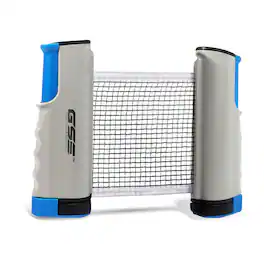 GSE Games & Sports Expert - Adjustable Retractable Ping Pong Net & Post. Portable Table Tennis Net & Clamps.(Grey) - Gray