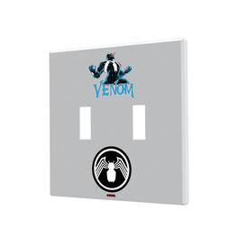 Keyscaper - Marvel Badge Hidden-Screw Light Switch Plate - Double Toggle - Venom