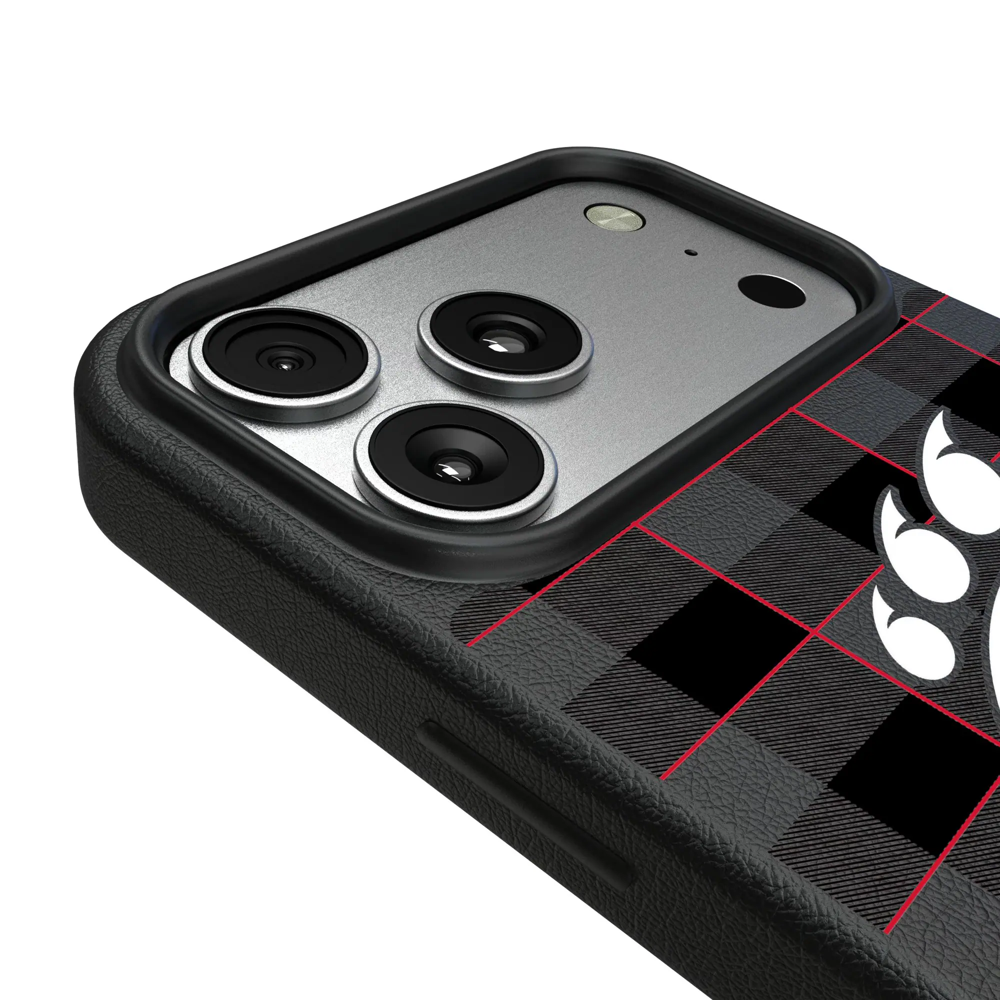 Alt View 2. Keyscaper - Cincinnati Bearcats Plaid Magnetic Bump iPhone Case - 15 - Black.