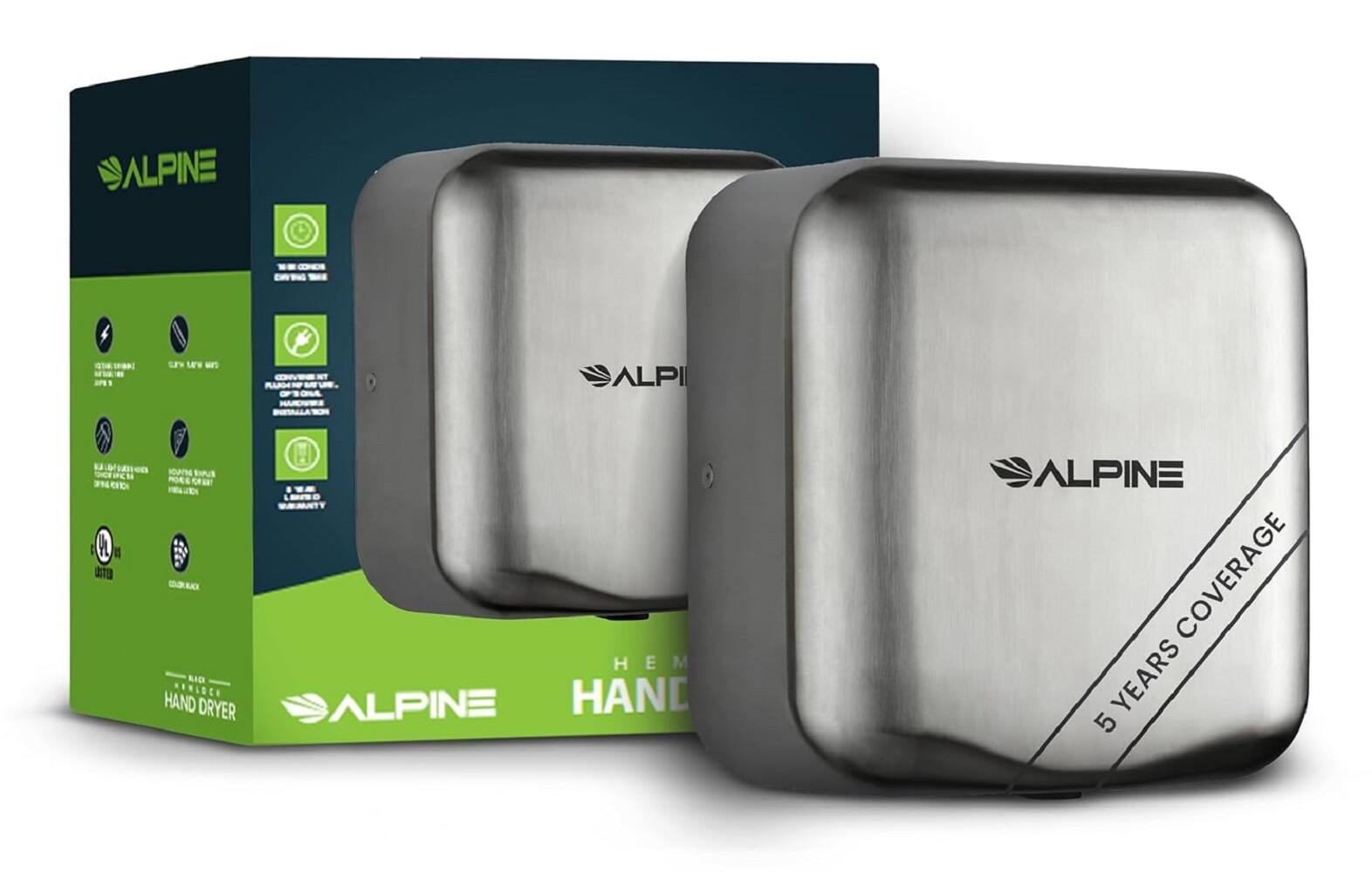 ALPINE HAND DRYER, ALPINE HAND DRYER, ALPINE HAND DRYER, 5 YEARS COVERAGE