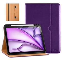 DTTO - Case for iPad Air 11-inch M2/M3 & Air 4th/5th Gen – Premium Leather Folio with Pencil Holder, Auto Sleep/Wake - Dark Purple