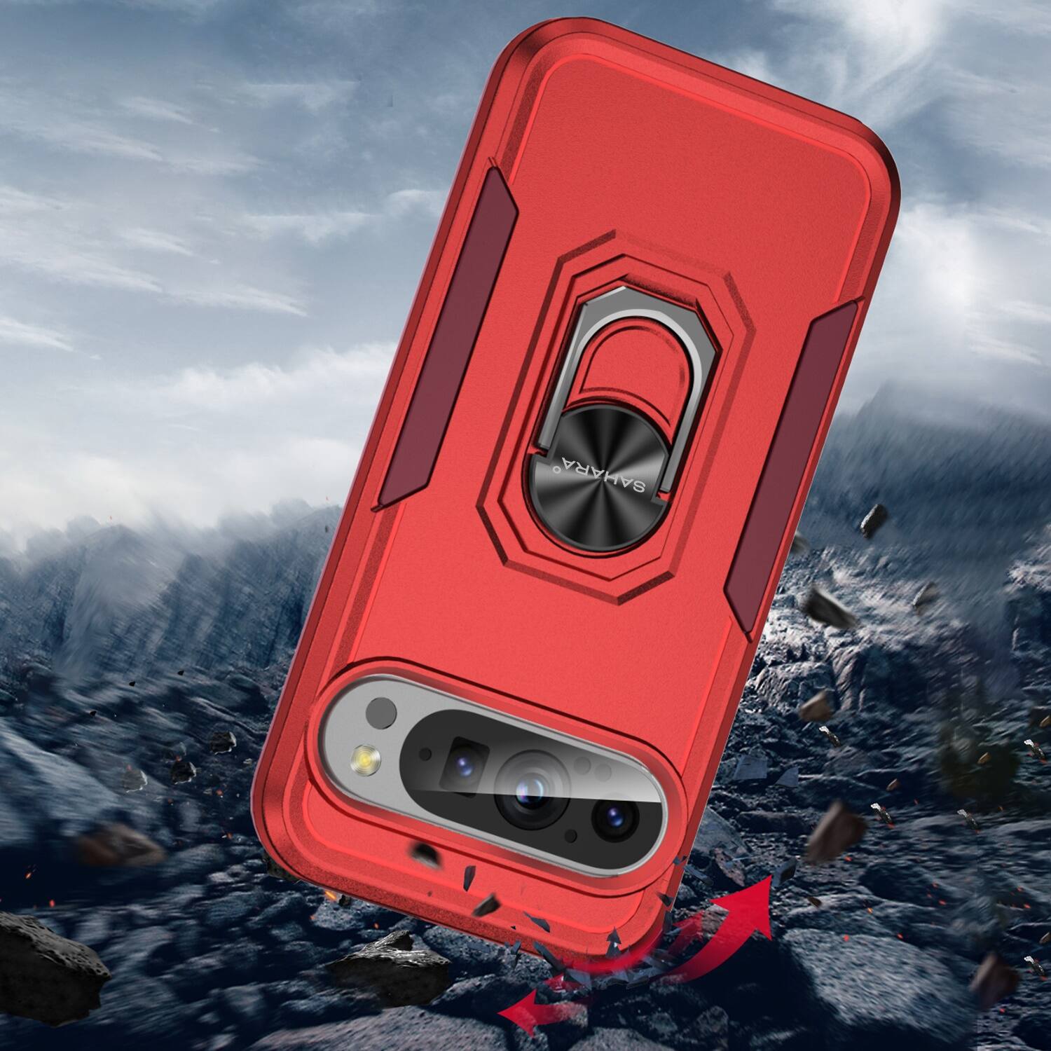 Alt View 15. SaharaCase - Raider Series Heavy-Duty Case for Google Pixel 9 Pro XL - Viper Red.