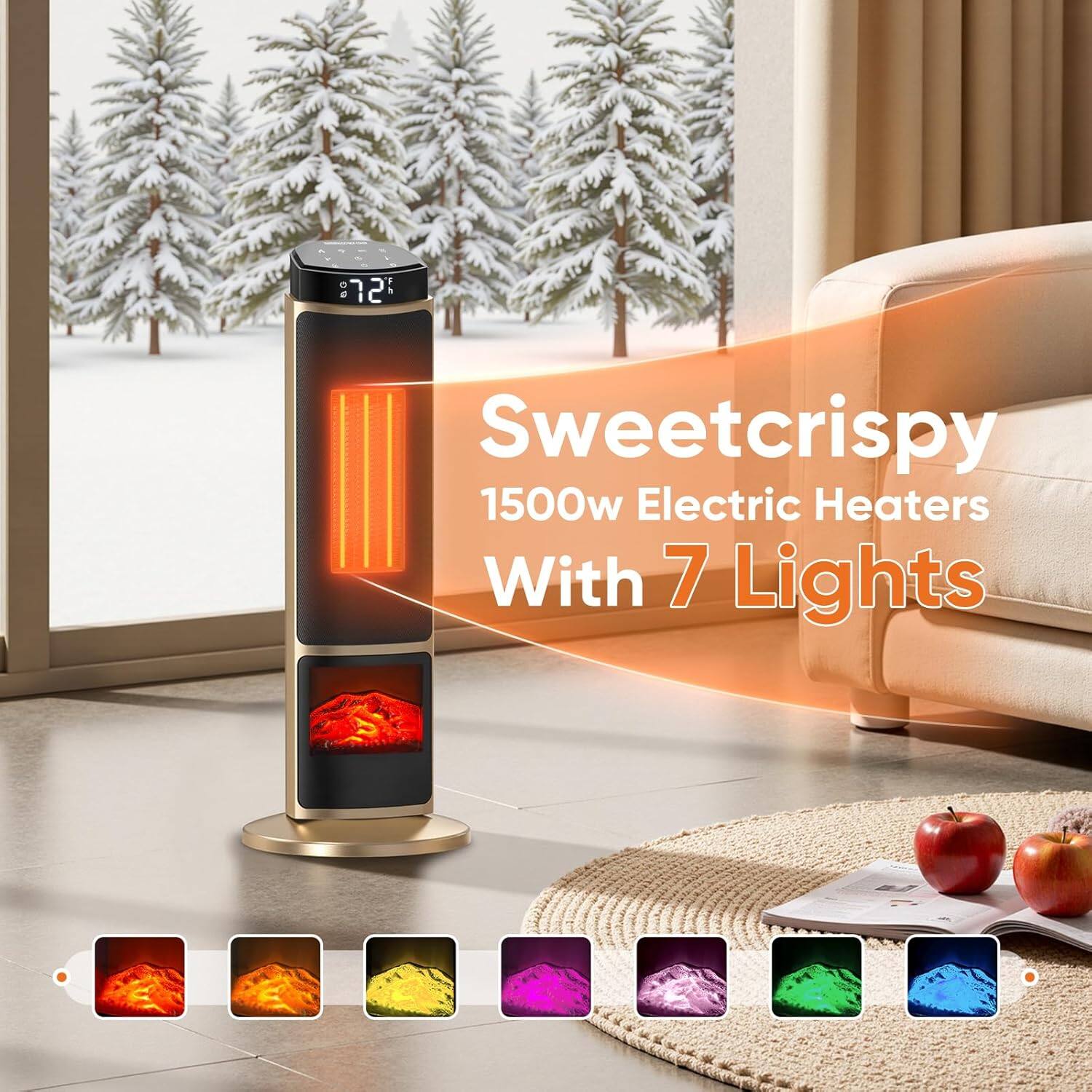 Sweetcrispy  
1500w Electric Heaters With 7 Lights