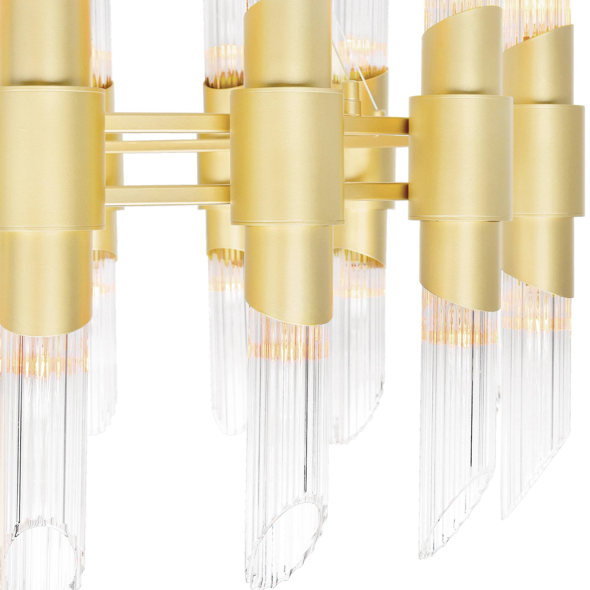 Back. CWI Lighting - Croissant 32 Light Chandelier With Satin Gold Finish - Satin Gold.