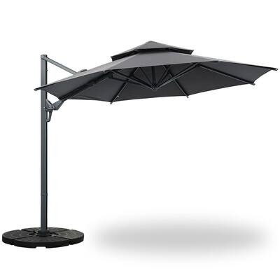 ainfox outdoor 10ft solar cantilever offset hanging patio umbrella with Lights, Market Umbrella with Sandbags Weighted Base and Cross Base Khaki / with Lights This is because you can get them to rotate 360 degrees to follow the suns positioning throughout the day Ainfox 10ft Cantilever Offset Patio